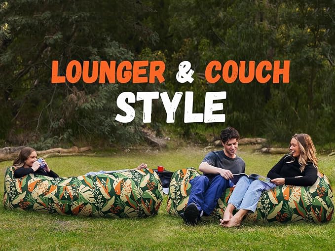 WEKAPO Inflatable Couch Air Lounger Chair - Camping &amp Beach Accessories Portable Blow up Sofa for Hiking Lawn Indoor/Outdoor Movies &amp Music Festivals. Lightweight and Easy to Set Up Air Ham