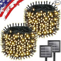 Upgrade 2Pack 500LED Solar String Lights Outdoor Waterproof 180FT Solar Lights Outdoor String with 8 Modes IP65 Waterproof Twinkle Christmas Light for Outside Garden Tree Decoration Warm White