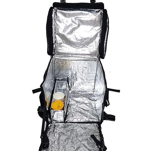 PK-64B: Big Pizza/Food Delivery Bag for Motorcycle or Bicycle 16x16x16 with Metal Rack for Motorcycle Use