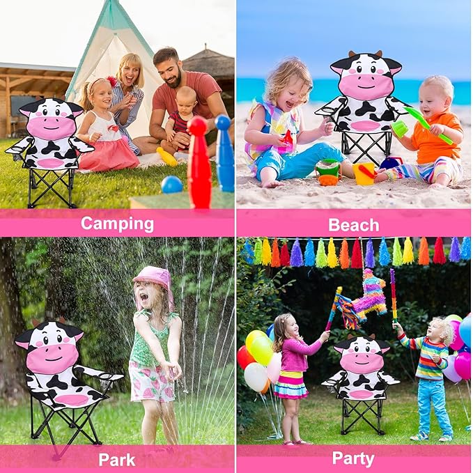 KABOER Kids Outdoor Folding Lawn and Camping Chair with Cup Holder and Carrying Bag Children's Camping Chairs