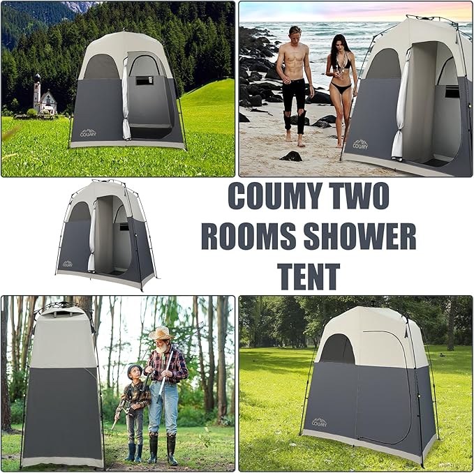 Instant Camping Shower Tent Privacy Shelter Portable Outdoor Sun Shelter for Camping Beach Hiking Fishing 1 Room/2 Rooms