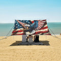 ALAZA American Flag W/Eagle Beach Tent Sun Shelter UPF50+ Protection Beach Shade Canopy w/ 4 Sandbags for Outdoor Camping Fishing Backyard Fun Picnic 10x9 ft