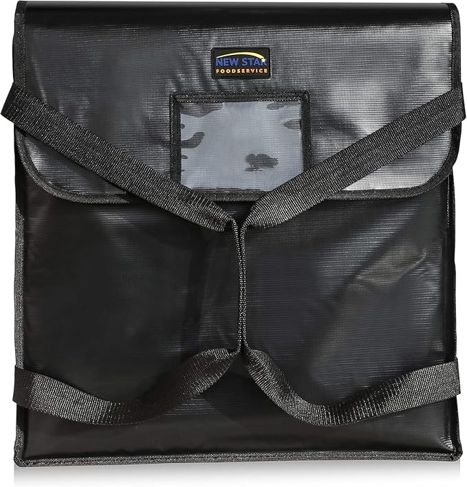 New Star Foodservice Insulated Pizza Delivery Bag 20 x 20 x 5 Inch Black
