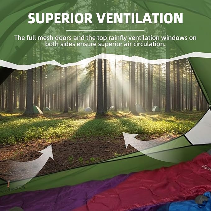 Clostnature Lightweight Backpacking Tent - 1/2 Person 4 Season Ultralight Waterproof Camping Tent Large Size Easy Setup Tent for Winter Cold Weather Family Outdoor Hiking and Mountaineering