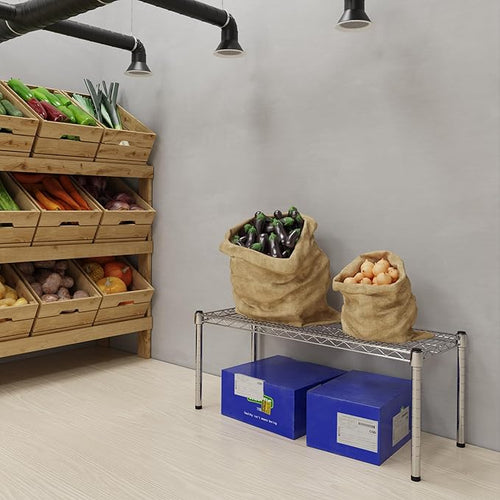 14''W x 36''L x 14''H Chrome Plated Wire Dunnage Rack | Off The Floor Storage