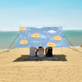 ALAZA Yellow Duck Rainy Beach Tent Sun Shelter UPF50+ Protection Beach Shade Canopy w/ 4 Sandbags for Outdoor Camping Fishing Backyard Fun Picnic 10x9 ft