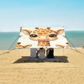 Cute Baby Giraffe Face Pattern Camping Sun Shelter Beach Tent Portable Beach Sun Shade Outdoor Canopy for Camping Trips Fishing Picnic