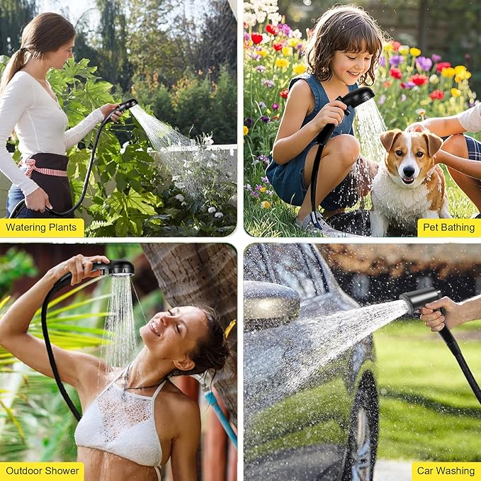 Pop Up Shower Tent for Camping Portable Outdoor Privacy Shower Tent with 6000mAh Rechargeable Shower