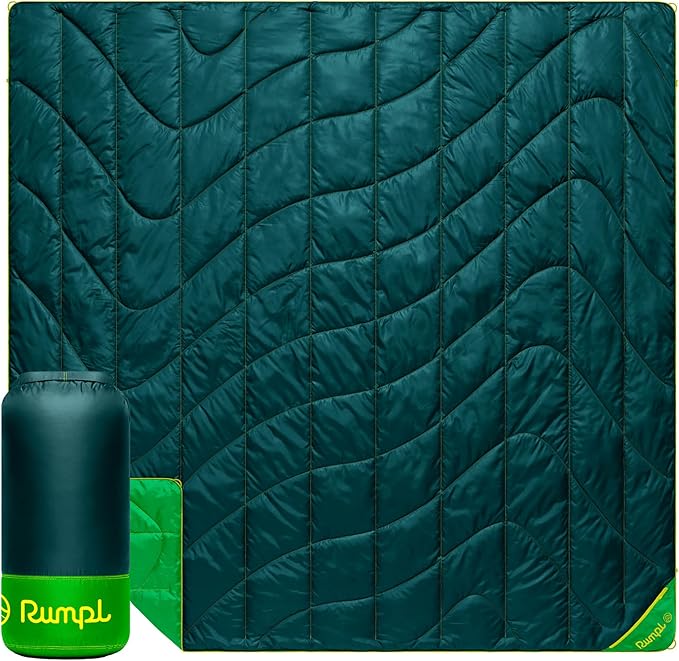 Rumpl Backcountry Puffy Blanket Ultra-Portable and Lightweight Adventure Blanket 2-Person (80x84 inches) Sea Moss