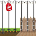 6 Pack String Light Poles for Outside 10Ft Adjustable Outdoor Light Poles for String Lights Outdoor Lighting Stand with Fork for Patio Deck Backyard Garden Party &amp Wedding