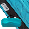 Large Outdoor Blanket Waterproof QuiltedThick Warm Fleece Blanket for Stadium Camping Picnics Beaches Pets Sports - Sandproof Windproof Washable Portable - Peacock Green