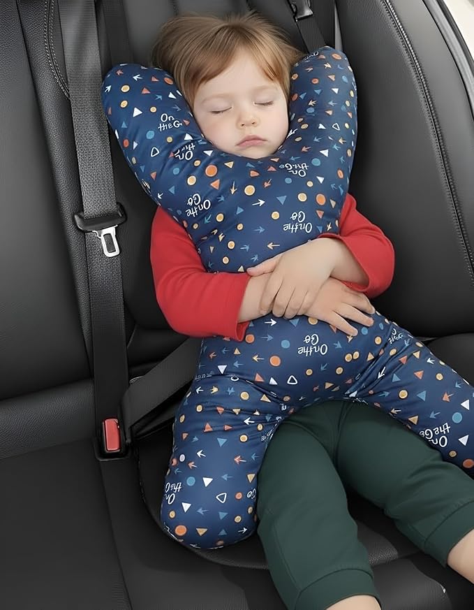 X Shape Travel Pillow – Neck &amp Head Support Cushion for Airplane Car Train &amp Office – Comfortable Travel Neck Pillow for Sleeping – Compact Portable Neck Pillow for Adults &amp Kids