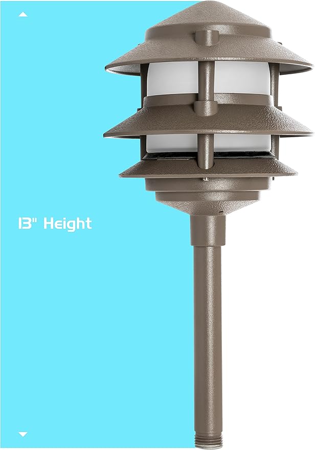 Westgate Lighting LED Area Light - Aluminum - Bronze Finish Pagoda Landscape Light - Warm White - Integrated SMD LED Tower All Accessories Included (4 Bronze)