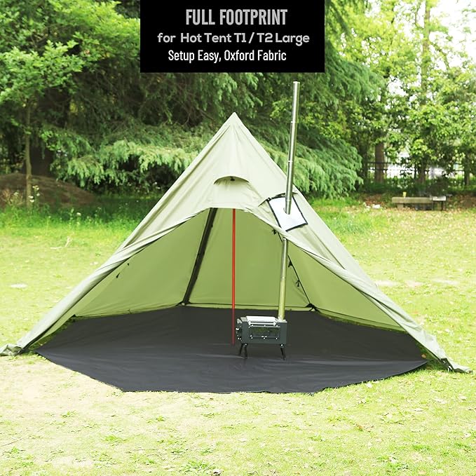 Preself Footprint for Tipi Hot Tent Ground Sheet Mat Tent Floor Waterproof Camping Tarp