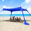 ihuan Beach Tent Sun Shelter 10X10FT UPF50+ with 4 Aluminum Foldable Poles Easy Setup Outdoor Shade Canopy for 8 Person Camping Sun Shelter for Fishing Family Trips Backyard Picnics