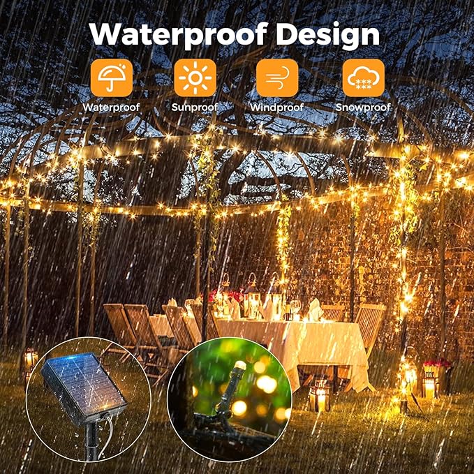 btfarm 4 Pack Solar Christmas Lights Outdoor 157Ft 480LED Solar String Lights Outside Waterproof 8 Modes Twinkle Tree Light Solar Powered for Xmas Garden Patio Yard Party Wedding Decor Warm White