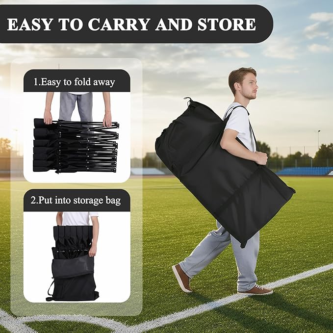 Soccer Bench for Team Folding Bench Seats 600D Oxford Portable Sideline Bench with Backrest &amp Carry Bag for Soccer Basketball Baseball Camping Picnic Events