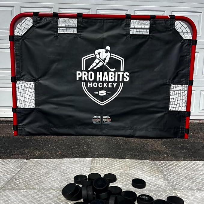 Shooting Tarp – Heavy Duty Vinyl Target for 6x4 Net – Shooter Tutor for Slap and Wrist Shot Training – Home Garage Ice or Driveway – Easy Setup – Made in USA