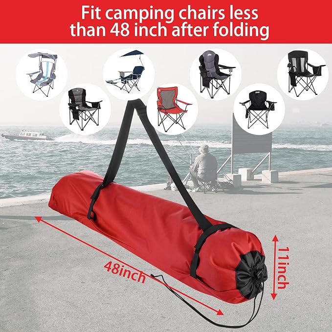 Xxerciz Folding Chair Carry Bag - 48 Inch Nylon Storage Tent Bag with Adjustable Shoulder Strap for Travel Camping Sports