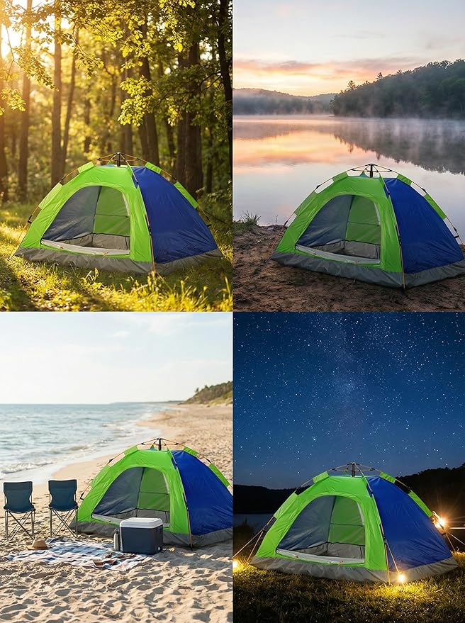 2-4 Tent Camping Tent with rain Protection Device Waterproof Camping Tent Easy to Build Portable Family Tent with Windows.