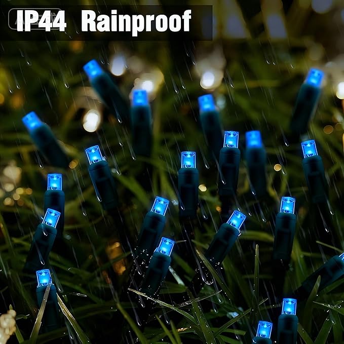 6Ftx4Ft LED Christmas Net Lights Green WireConnectable UL Certified Waterptoof Net Lights for Bushes Trees Shurb Garden Outdoor Christmas Decorations (Blue)