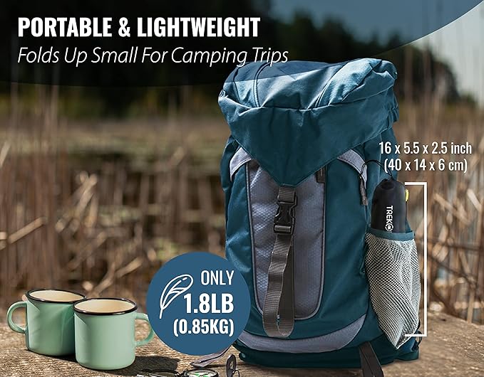 TREKOLOGY Small Camping Table - Beach Table That Fold Up - Lightweight Foldable Potable Folding Small Outdoor Table - for Camp Hiking Campers &amp Summer Outing Trip