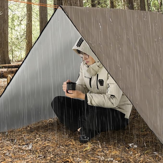 RedSwing Heavy Duty Survival Blanket Waterproof Emergency Thermal Tarp Multipurpose Reflective Insulated All Weather Blankets for Camping Hiking Brown