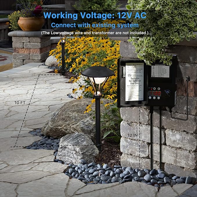 GOODSMANN Low Voltage Pathway Lights Landscape Lighting Outdoor Path Lights Wired LED 1W 60 Lumens 3000K Aluminum Housing Walkway Driveway Light with Stake Connector