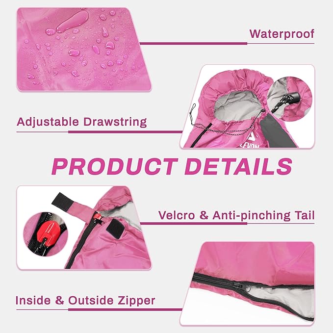 Elevon Double Sleeping Bag 2 Pillows for Adults Queen Size XL Sleeping Bag Waterproof Compact with Compression Sack 2 Person Sleeping Bags Cold Warm Weather- 3 Seasons Backpacking Hiking Travel