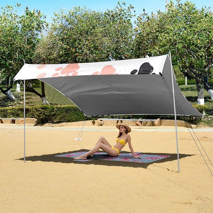 Dog Paw PrintCamping Sun Shelters 9.2 x 10.5 FT Beach Canopy Tent Sun Shade with Carrying Bag for Camping Trips Fishing Backyard Fun or Picnics 21341688