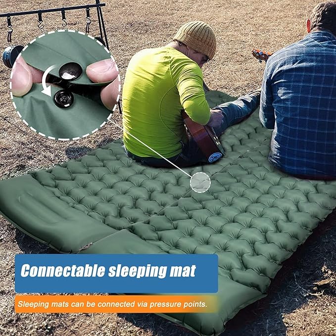 Camping Sleeping Pad Extra Thick Ergonomic Camping Mattress with Built-in Pump Lightweight and Compact for Backpacking Hiking Tent