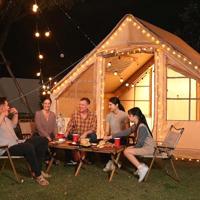 Tents for Camping - Inflatable Tent with PUM Instant Setup Waterproof Tent Oxford Fabric Camping Tent with Skylight 3x2.4x2.2m Large Inflatable Camping Tent 4 Season Family Tents for Camping