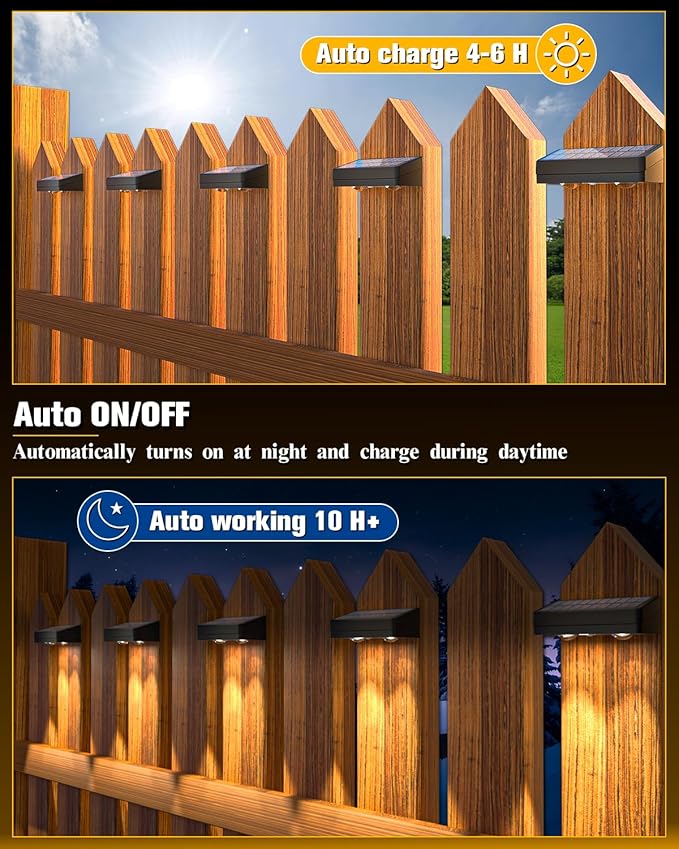 Solar Fence Lights 20 Pack 50 Lumens Outdoor Solar Lights with 12 Modes RGB Color Glow LEDWaterproof Solar Lights for Patio Backyard Deck Fence Railing