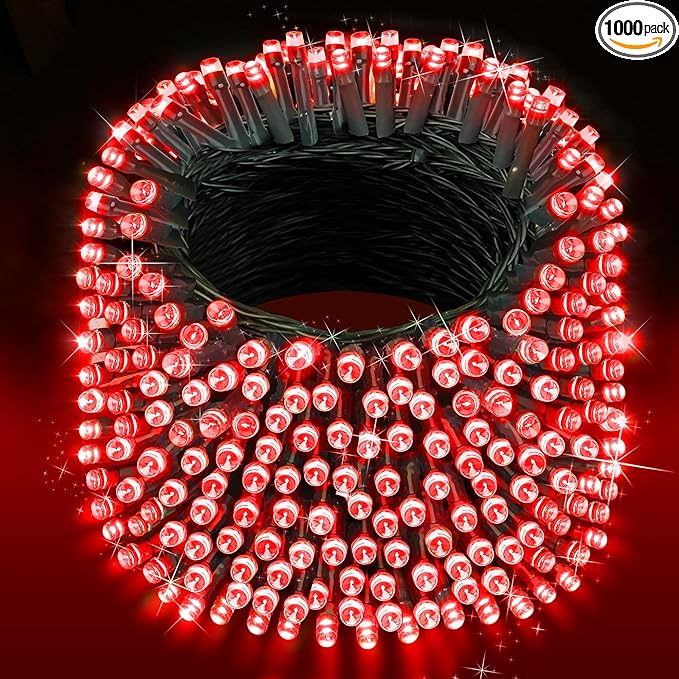 XURISEN 403FT Christmas Lights 1000 LED Super Long String Lights 8 Modes &amp Memory Timer Plug in Twinkle Fairy Lights Decor for Home Xmas Party Wedding