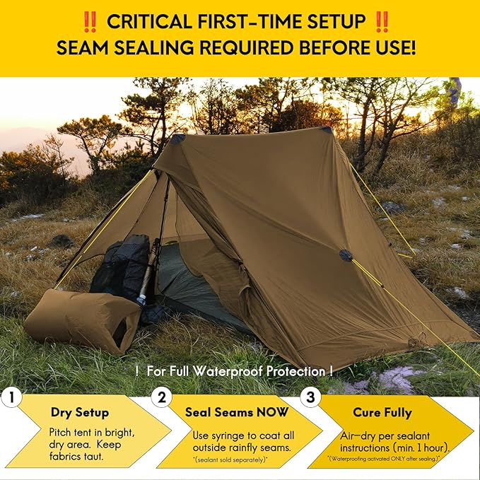 LANSHAN Ultralight Tent 3-Season Backpacking Tent for 1-Person or 2-Person Camping Trekking Kayaking Climbing Hiking