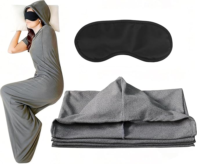Sleep Pod - Weighted Wearable Blanket Hoodie for Anxiety Relief &amp Deep Sleep Portable Personal Sleeping Bag for Travel Camping and Cozy Lounging