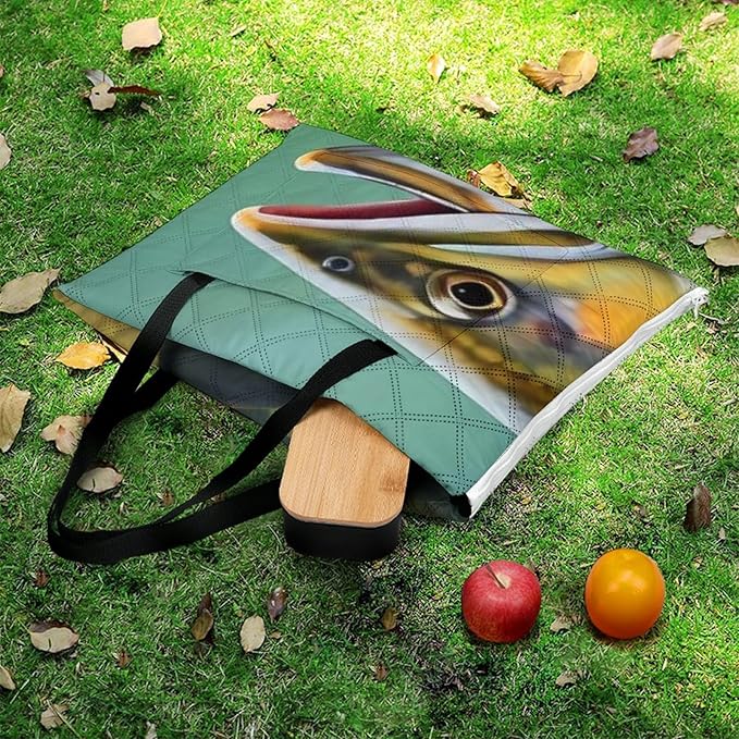 Brook Trout Fly Fishing_79629943 Print Zipper Style Picnic Mat Waterproof &amp Heat-Insulating Foldable Into A Shopping Bag
