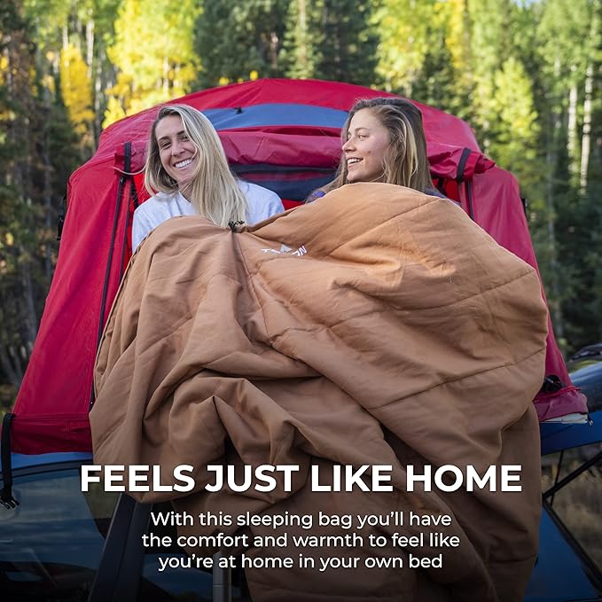 TETON Sports Deer Hunter Sleeping Bag Warm and Comfortable Camping Sleeping Bag Teton Tough Canvas Shell for Camping Hunting and Cold Weather