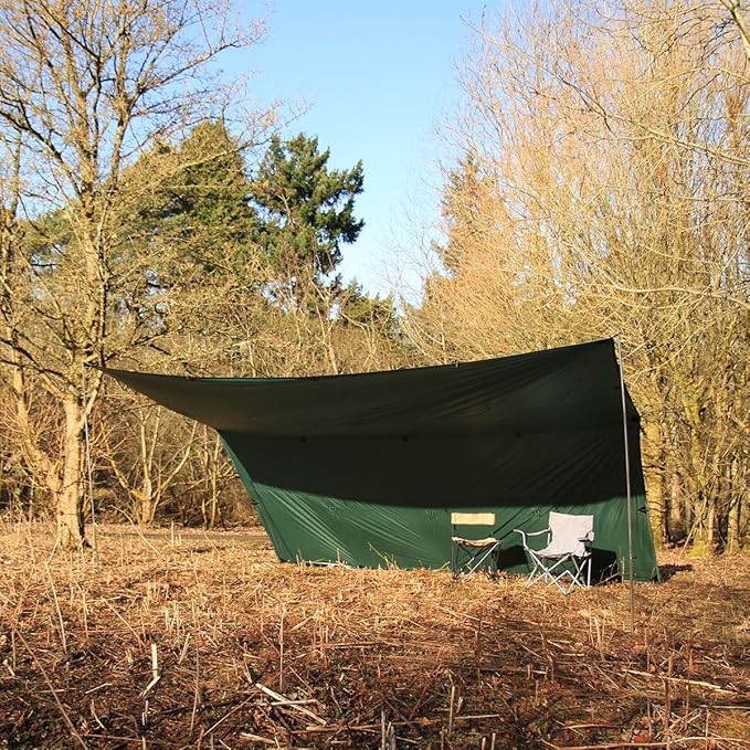 DD Hammocks - DD Tarp 5x5 - Olive Green (16ft x 16ft) - 100% Waterproof Lightweight &amp Multifunctional Rainfly Extra Large Tarp Tent Group Shelter for Camping Day Trips Adventure &amp Scouts