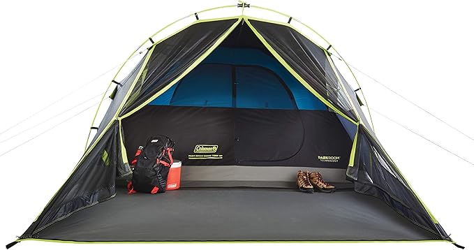 Coleman Carlsbad Dark Room Tent with Screened Porch 4/6 Person Tent Blocks 90% of Sunlight to Keep Inside Cool Weatherproof Shelter with Easy Setup Made of PFAS-Free Materials