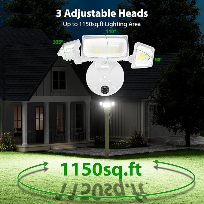 iMaihom 100W Dusk to Dawn Outdoor Lighting 10000LM Plug in Flood Lights with Remote Control 2 Modes IP65 Waterproof Led Exterior Security Light with Photocell 6500K Floodlight for Yard Garage White