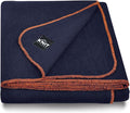 Large Military Wool Blanket - Warm &amp Thick Emergency Survival Blanket Great for Camping Outdoors Sports Events Picnics 4.5 lbs 64 x 88 (Navy)