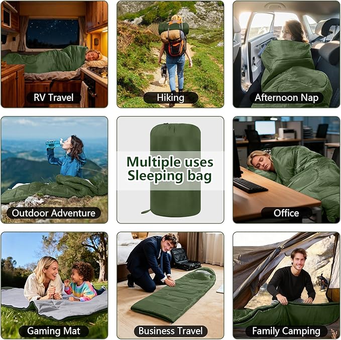 Sleeping Bags Lightweight Camping Sleeping Bag for Adults Kids Hiking Outdoor Travel Cold Weather &amp Warm