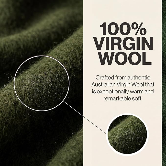 100% Wool Blanket - Premium Ultra-Soft &amp Warm Twin 62x 84 Large Size Blanket for Couch Bed Home Camping &amp Outdoors