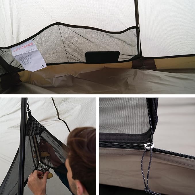 Naturehike Ranch Fire Teepee Tent Cold Weather Winter Hot Tent with Stove Jack 4-6 Person Waterproof Windproof 4 Season Tents for Camping
