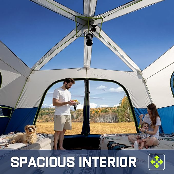 4/6/8 Person Instant Tent Waterproof Pop Up Tents for Camping with Rainfly 60 Seconds Easy Setup Automatic Cabin Tent for Family Camping with Expandable Carry Bag &amp Upgraded Ventilation