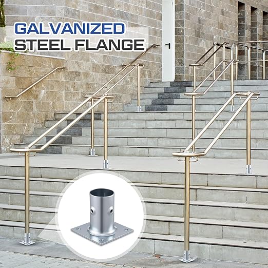Blulu 8 Pack Galvanized Steel Flange Oblong Base for 1-5/8 OD Tubing Suitable for Mounting Stainless Worktables Equipment Stands Kitchen Equipment Legs