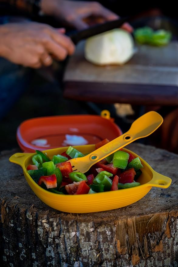 UCO 4-Piece Camping Mess Kit with Bowl Plate and 3-in-1 Spork Utensil Set
