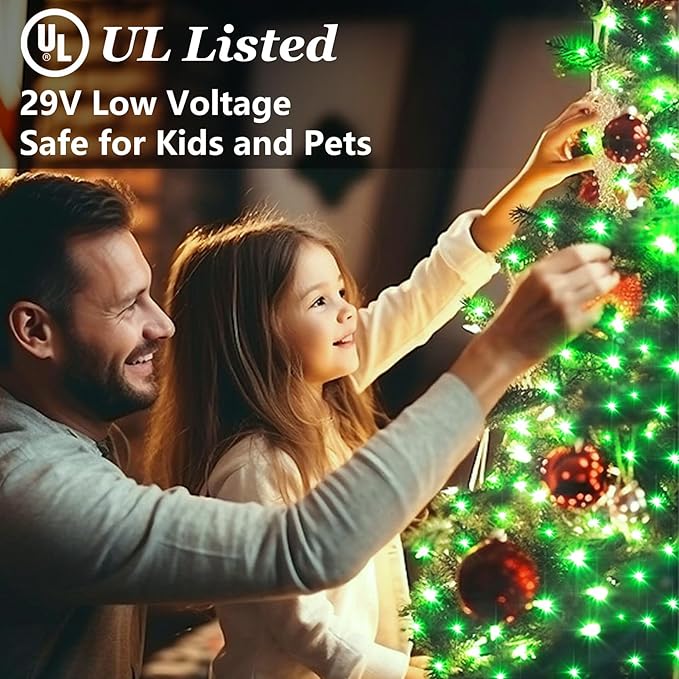 750 LED 240FT Christmas String Lights Outdoor with 12 Modes Timer &amp Dimmable Green Wire St Patricks Day Decorations Lights Waterproof Plug in Fairy Lights for Party Home Patio Wedding Xmas Gree