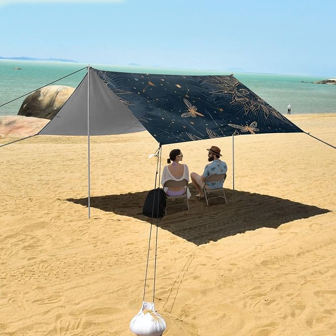 Beach Tent Sun Shelter Sun Moon Dragonfly Lightweight &amp Easy Setup Beach Shade Canopy for Camping Fishing